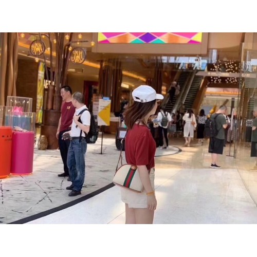 Gucci Vintage canvas shoulder bag 499621 Camel