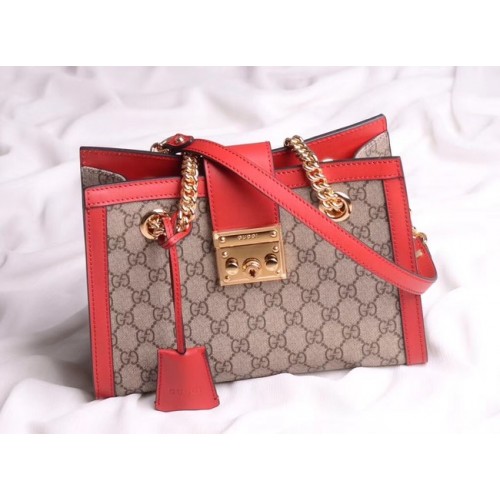 Gucci original Padlock shoulder bag 498156 red
