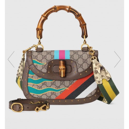 Gucci top handle bag with Bamboo 675798 colorful pattern