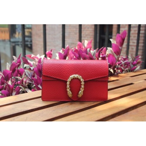 Gucci Dionysus Leather Super mini Bag 476432 Red
