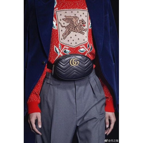 Gucci GG Marmont Leather Belt Bag 476434 Black