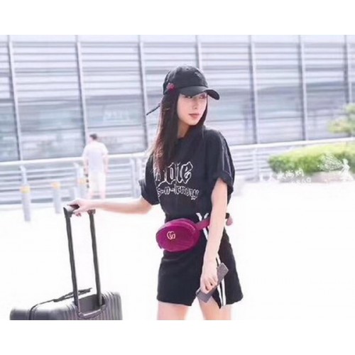 Gucci GG Marmont Velvet Belt Bag 476434 Purple