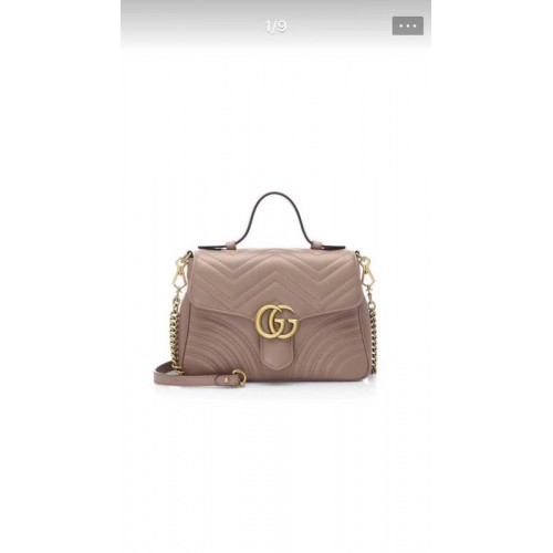 Gucci GG Marmont Small Top Handle Bag 498110 Apricot