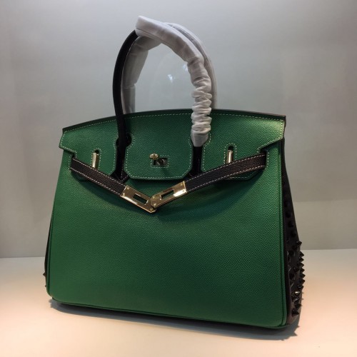 HERMES Birkin 35cm Bag Calfskin Leather 17823 Green
