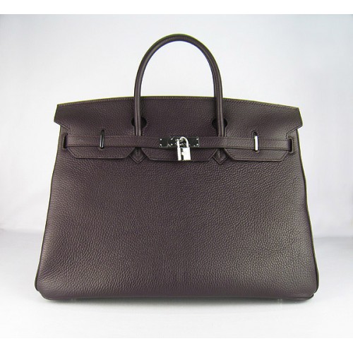 Hermes Birkin 40CM Togo Bag Dark Coffee 6099 Silver