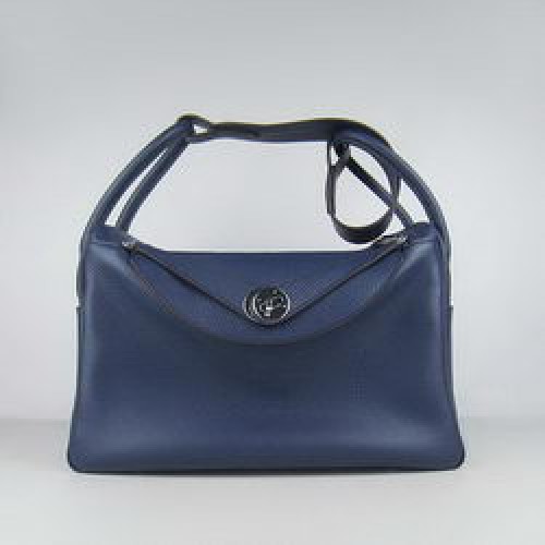 Hermes Lindy 34CM Shoulder Bag Dark Blue