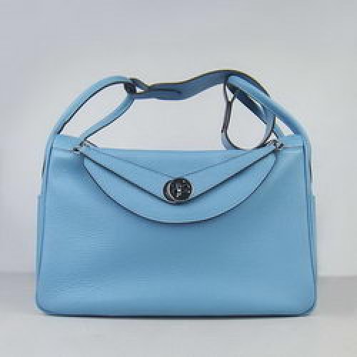 Hermes Lindy 34CM Shoulder Bag Light Blue