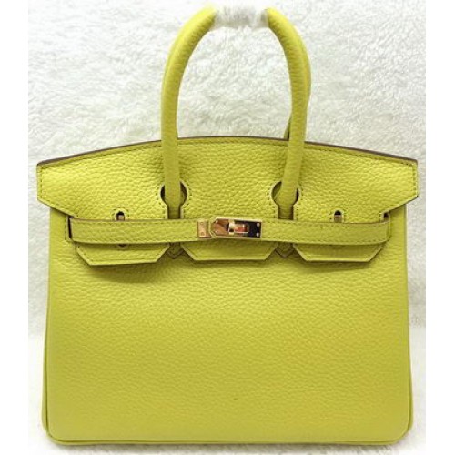 Hermes Birkin 25CM Tote Bag Original Leather H25T Lemon