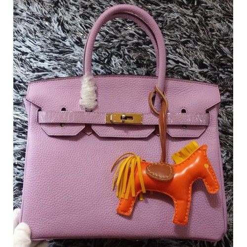 Hermes Birkin 30CM Tote Bags Litchi Leather H30LI Lavender