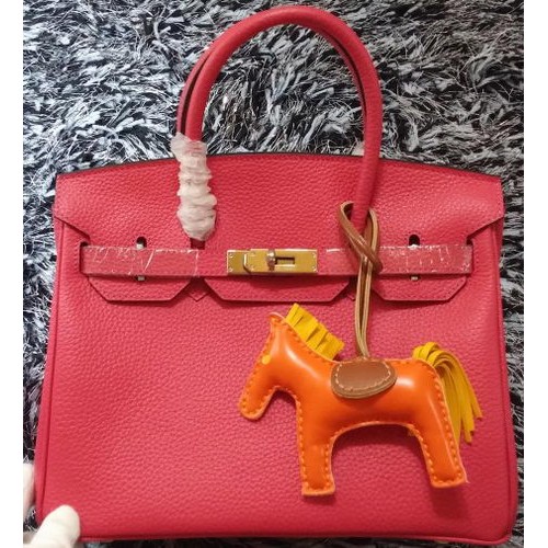 Hermes Birkin 30CM Tote Bags Litchi Leather H30LI Rose