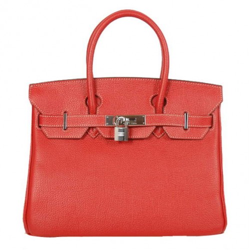 Hermes Birkin 30CM Tote Bags Smooth Togo Leather Red