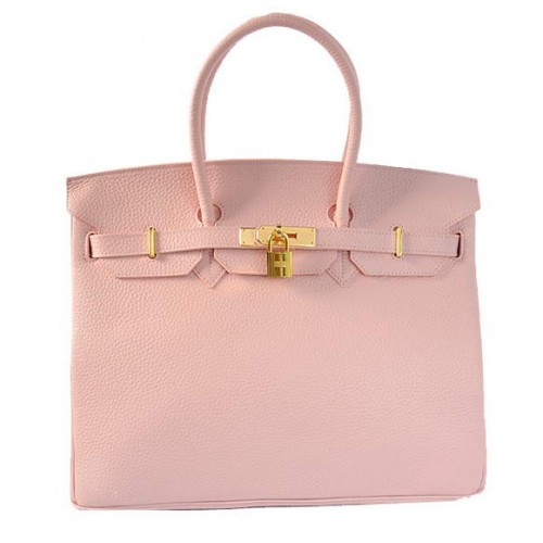 Hermes Birkin 35CM Tote Bags Togo Leather Pink Golden