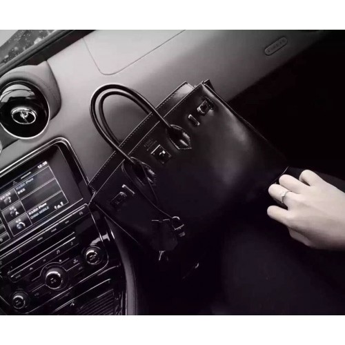 Hermes Birkin 35CM Tote Bag Black Smooth Leather H6089 Black