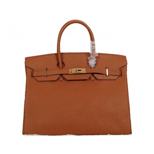 Hermes Birkin 35CM Tote Bag Camel Clemence Leather H35 Gold