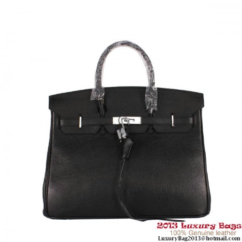 Hermes Birkin 35CM Tote Bag Clemence Leather H-35 Black
