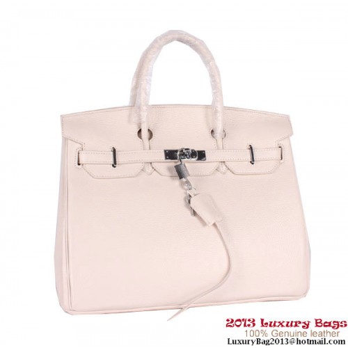 Hermes Birkin 35CM Tote Bag Clemence Leather H-35 OffWhite