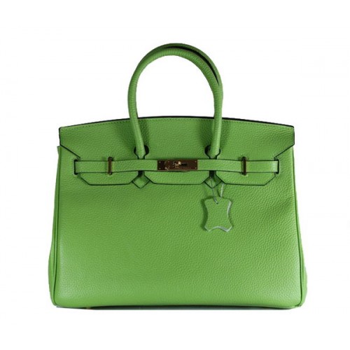 Hermes Birkin 35CM Tote Bag Green Clemence Leather H6089 Gold