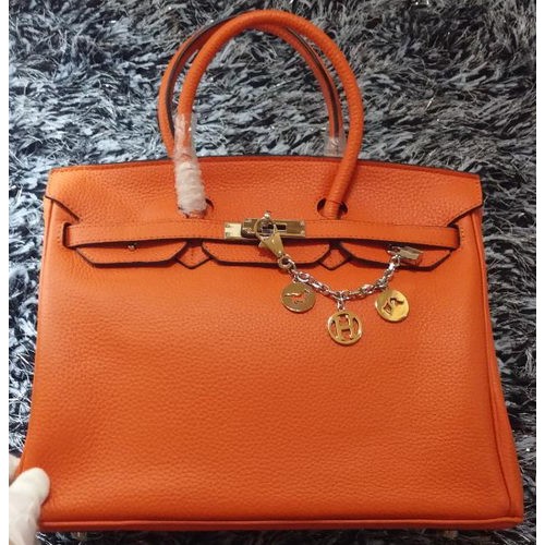 Hermes Birkin 35CM Tote Bag Litchi Leather HB35GL Orange