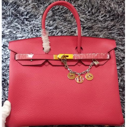 Hermes Birkin 35CM Tote Bag Litchi Leather HB35GL Rose