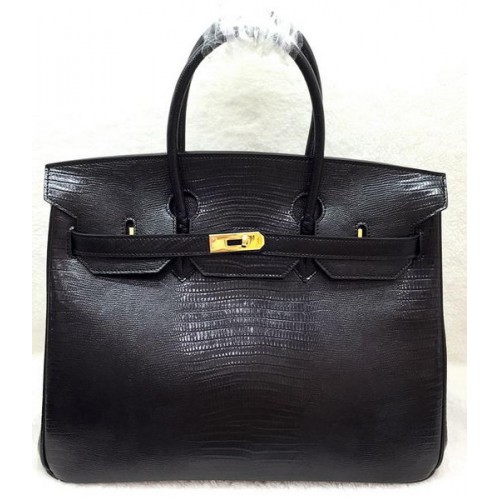 Hermes Birkin 35CM Tote Bag Lizard Leather HB35GL Black