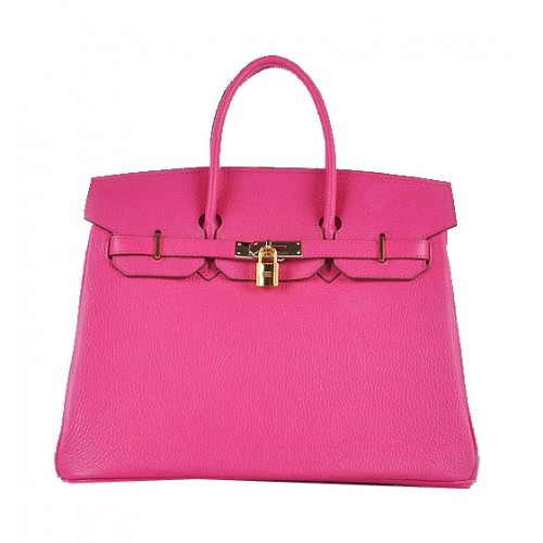 Hermes Birkin 35CM Tote Bag Rosy Grainy Leather Gold