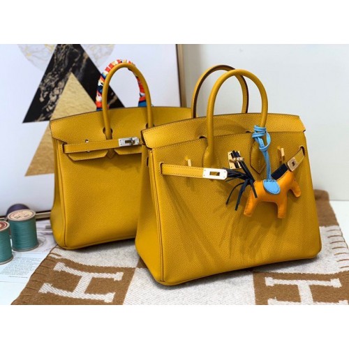 Hermes Birkin Bag Original Epsom Leather 30CM 17825 Amber Yellow