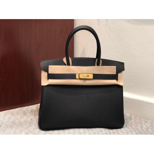 Hermes Birkin Bag Original Epsom Leather 30CM 17825 Black