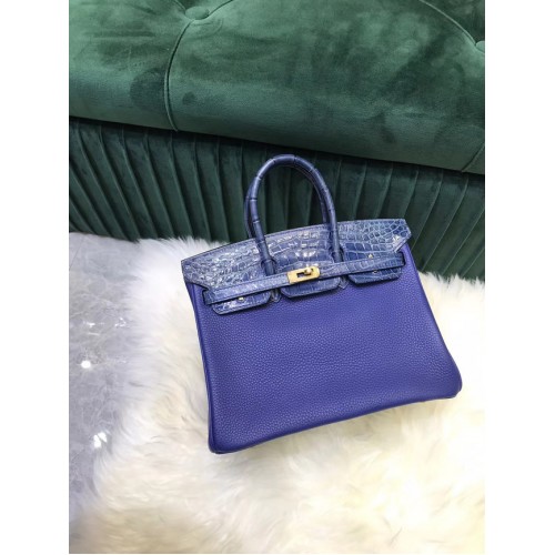 Hermes Birkin Bag Original Leather crocodile togo HBK2530 Blue