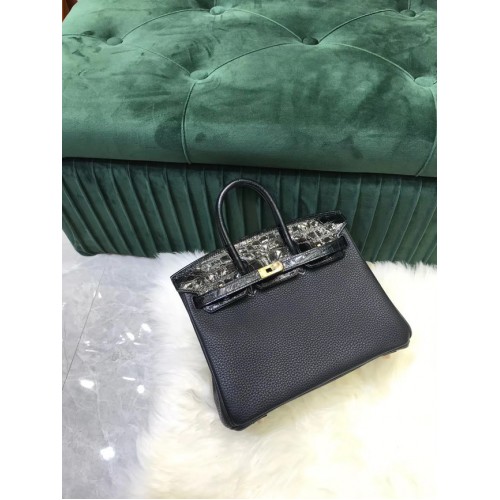 Hermes Birkin Bag Original Leather crocodile togo HBK2530 black