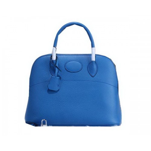 Hermes Bolide 31CM Calfskin Leather Tote Bag H509083 Blue