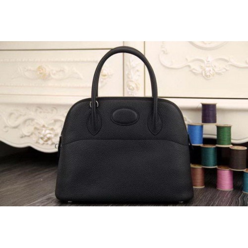 Hermes Bolide 31CM Original Leather Tote Bag Black
