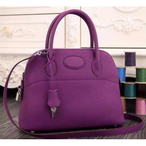 Hermes Bolide 37CM Calfskin Leather Tote Bag B1004 Purple