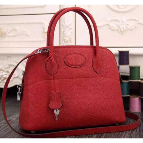 Hermes Bolide 37CM Calfskin Leather Tote Bag B1004 Red
