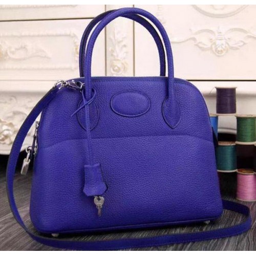 Hermes Bolide 37CM Calfskin Leather Tote Bag B1004 Royal