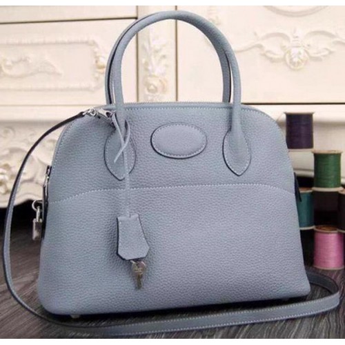Hermes Bolide 37CM Calfskin Leather Tote Bag B1004 SkyBlue