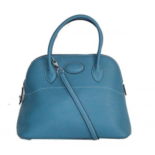 Hermes Bolide 37CM Calfskin Leather Tote Bags H509084 Blue