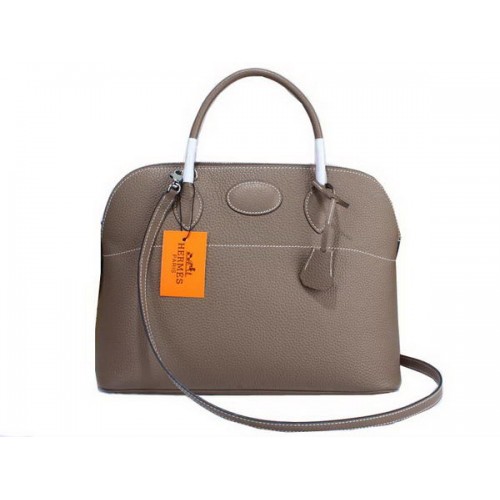 Hermes Bolide 37CM Calfskin Leather Tote Bags H509084 Grey