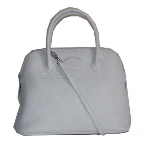 Hermes Bolide 37CM Calfskin Leather Tote Bags H509084 White
