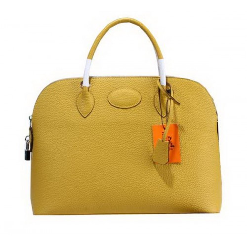 Hermes Bolide 37CM Calfskin Leather Tote Bags H509084 Yellow