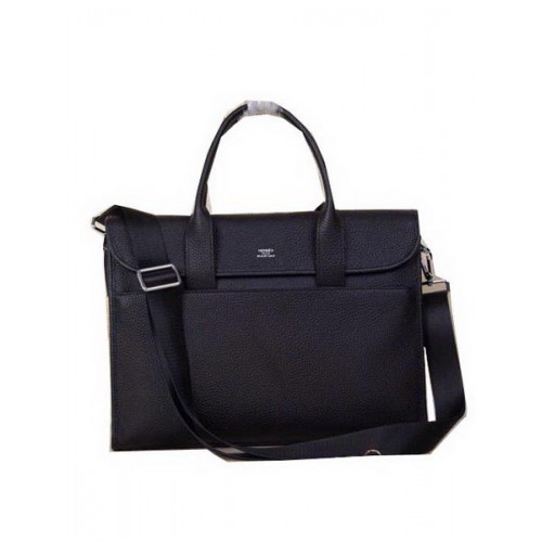 Hermes Briefcase Original Calf Leather H1709 Black