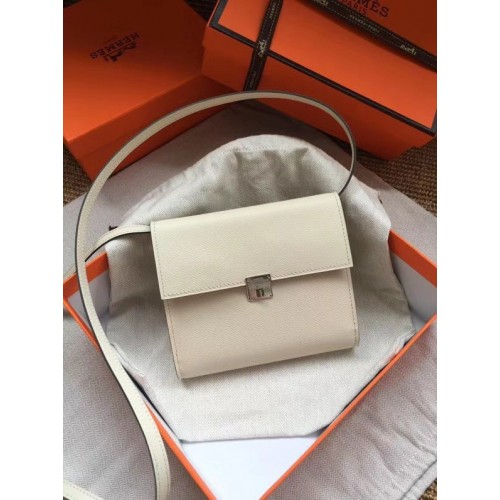 Hermes Clutch Epsom calfskin cross-body bag H0589 white