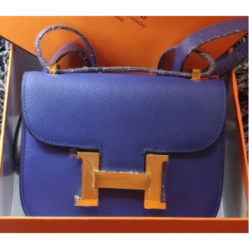 Hermes Constance Bag Litchi Leather H9999L Royal
