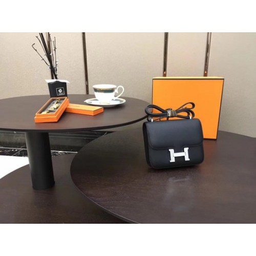 Hermes Constance Bag Original Calfskin Leather H9910 Black