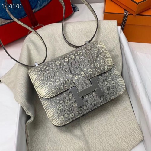Hermes Constance Bag Togo Origianl Lizard Leather H9999 Gray