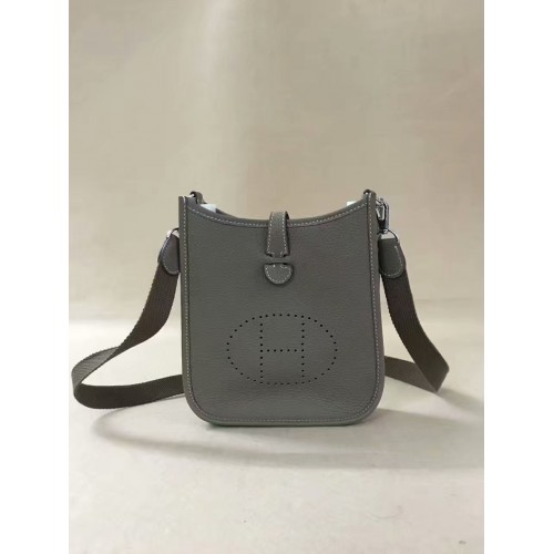 Hermes Evelyne original togo leather mini Shoulder Bag H15698 dark grey