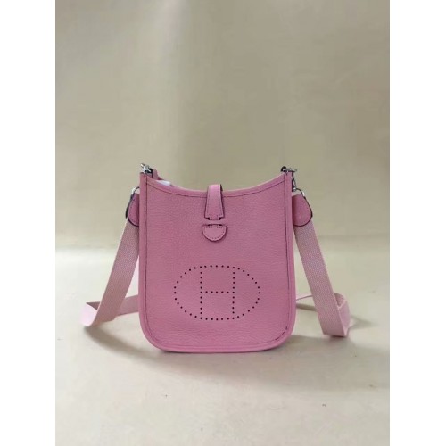 Hermes Evelyne original togo leather mini Shoulder Bag H15698 pink