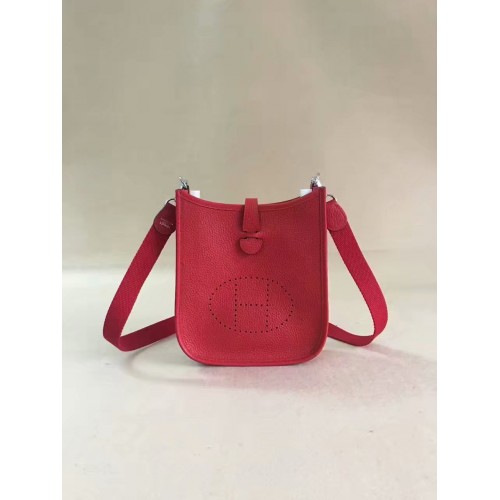 Hermes Evelyne original togo leather mini Shoulder Bag H15698 red
