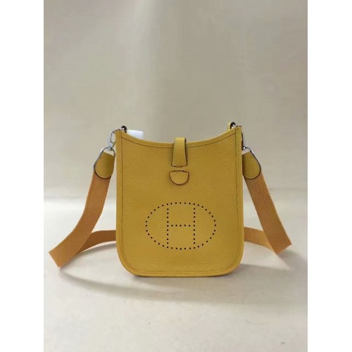 Hermes Evelyne original togo leather mini Shoulder Bag H15698 yellow