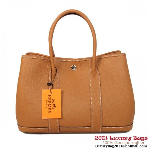 Hermes Garden Party 30CM Bag Calf Leather A1288 Camel