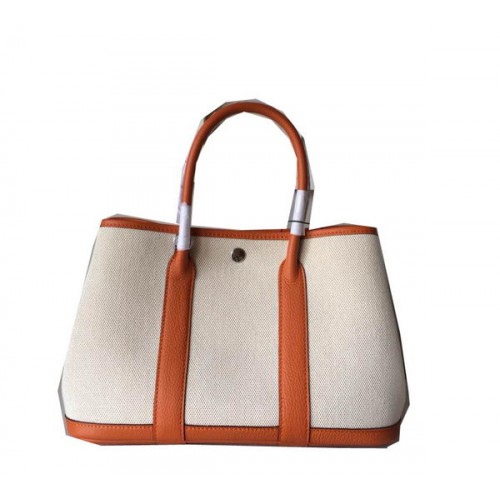 Hermes Garden Party 30CM Bag Canvas Leather H11S Orange
